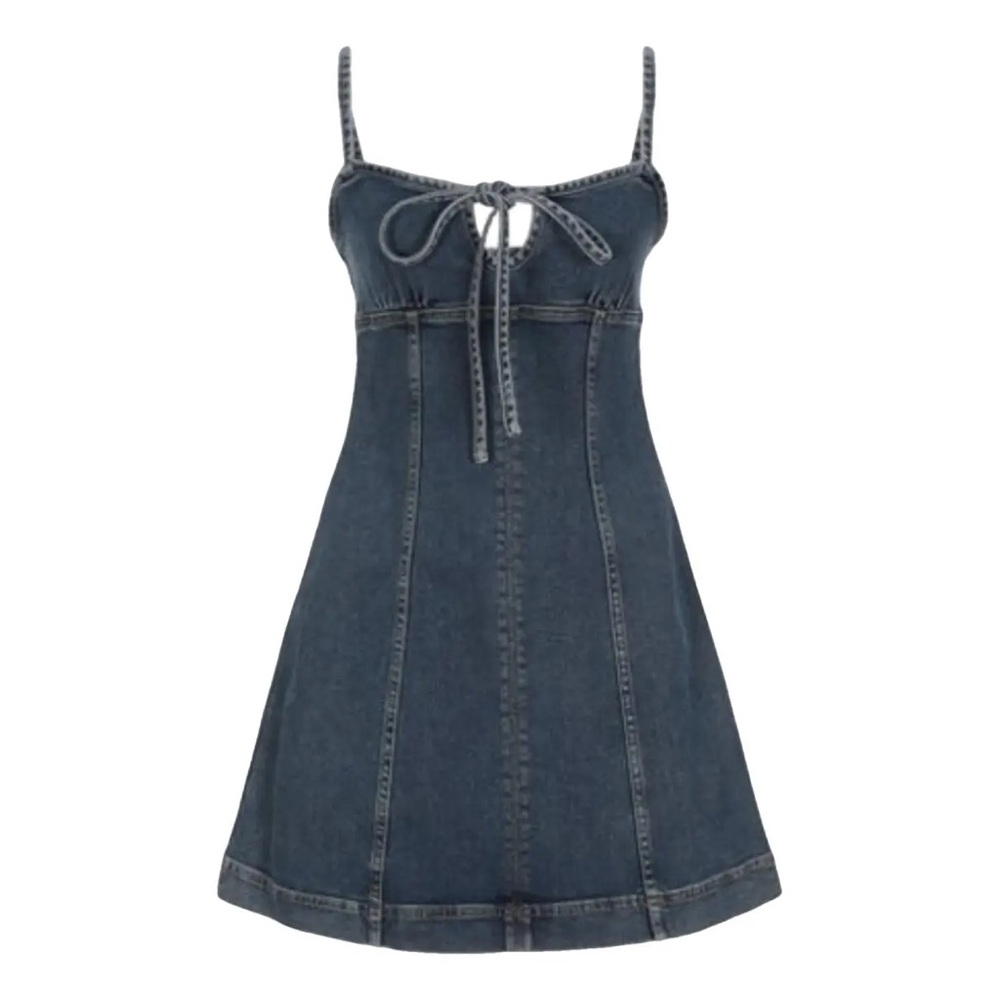 Alexa chung RARE mini denim a line dress with bow
